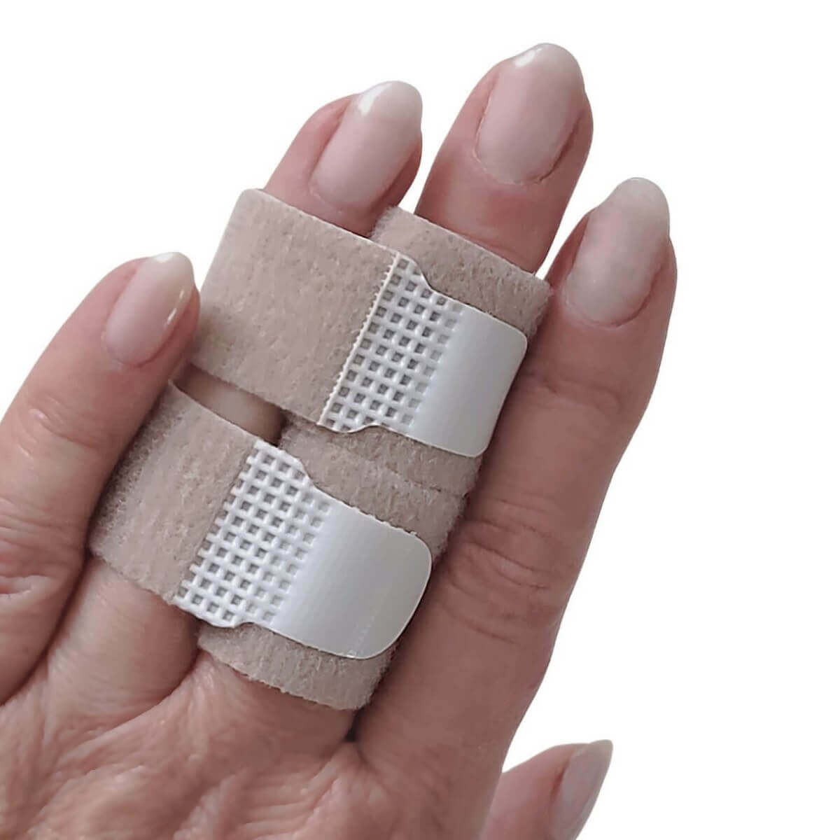 Fingerstøtte bandage med velcro strop til at beskytte, stabilisere og støtte fingerled ved forstuvning, brud, smerter, springfinger, gigt. Køb 2 stk. fingerstrop billigt hos Carerelief.dk.