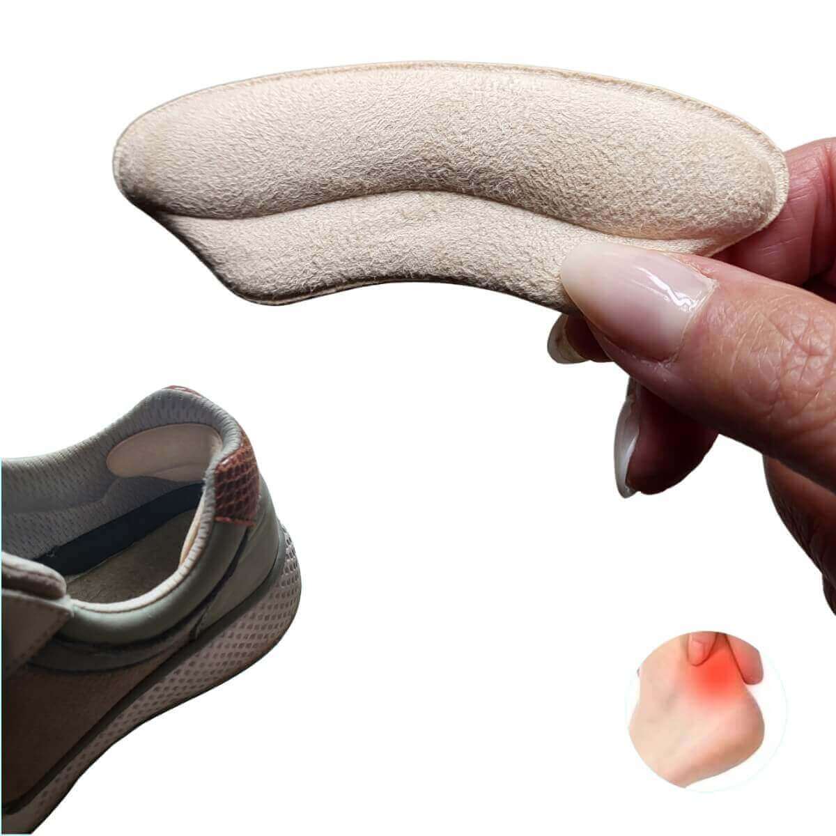 Hælbeskytter til sko er et lille hælkappe indlæg, der lindrer smerter fra friktion, vabler og gnavsår ved tryk og pres ,onesize. Køb 2 stk. hæl antislip online hos Carerelief.