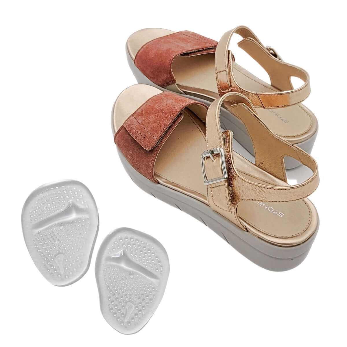 Forfodsindlæg af soft Gel aflaster en øm og nedsunken forfod. Køb 1 par bløde gel indlæg med selvklæb mod smerter fra nedsunken forfod billigt online hos Carerelief.dk.