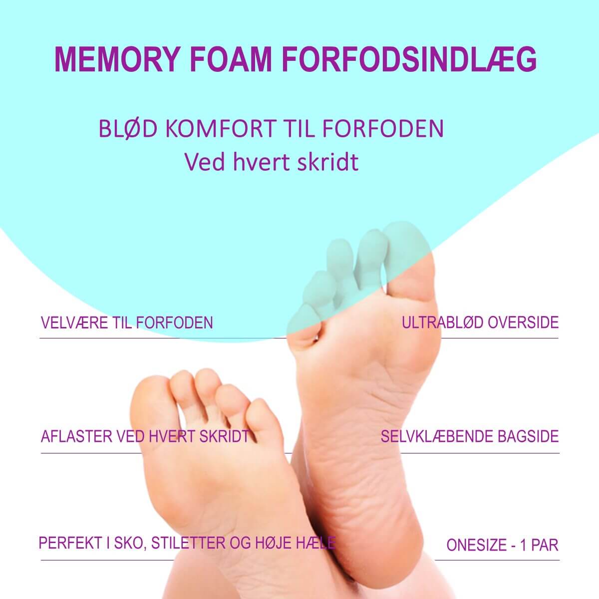 Bedste indlæg til forfoden giver komfort og støtte ved forfodsfald og forfodsnedfald. Køb 1 par forfodsindlæg af memory foam, der aflaster tæer og trædepude i sko og sandaler hos Carerelief.dk