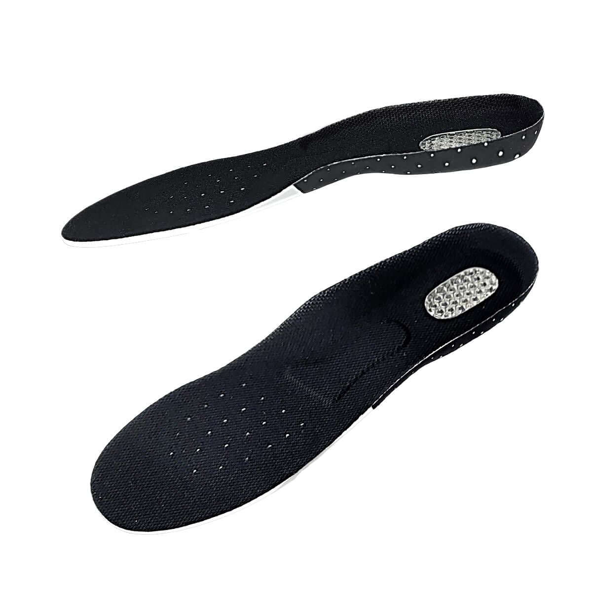 Køb ultralet og trykaflastende indlægssål med svangstøtte og gel i hælen. Absorberer stød i hælen, ankler og skinneben ved løb og gang, str. 35 til 46.