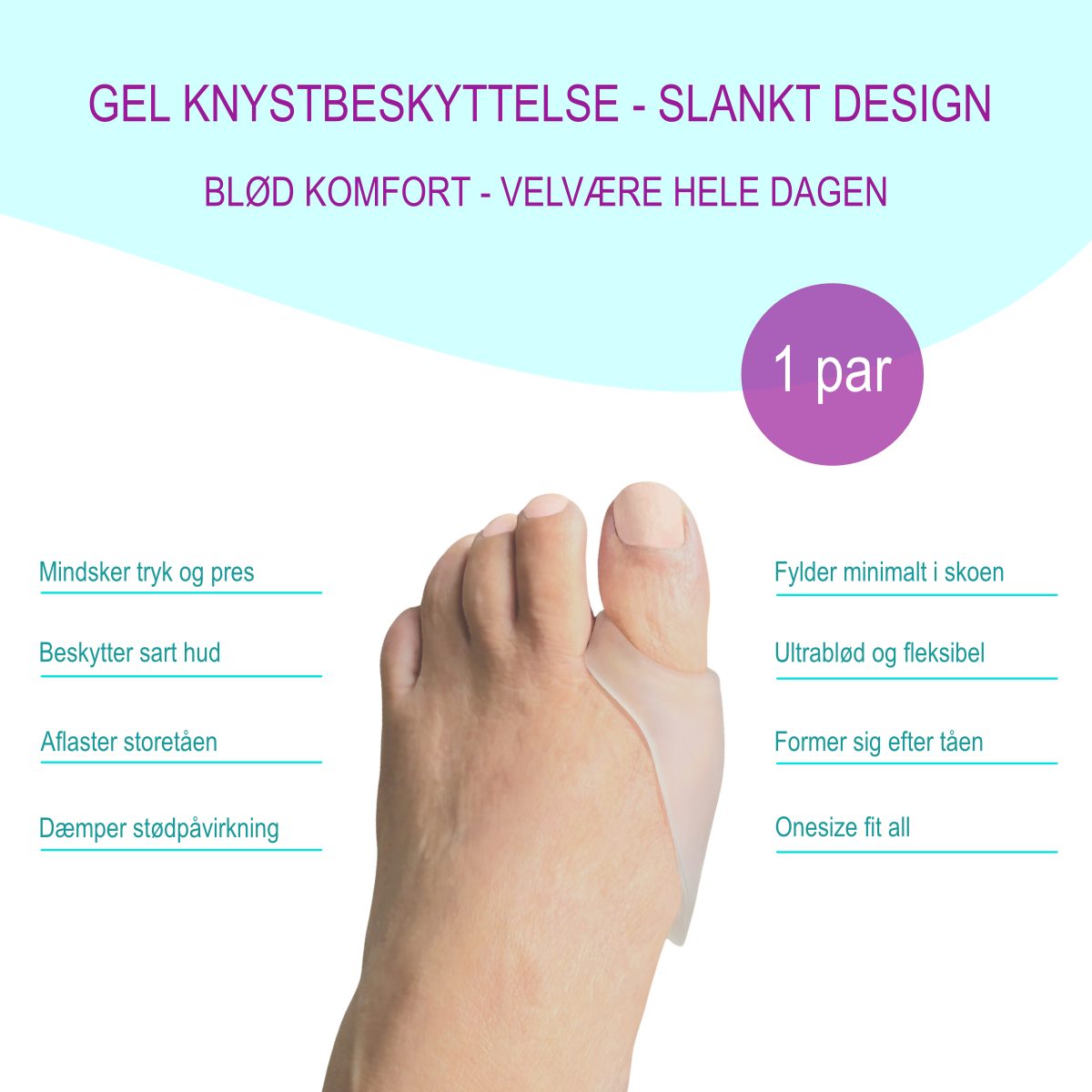 Bestil gel knystbeskytter (1 par), der giver støtte og lindring til knyst og storetå, der krummer, bøjer og vender indad online. Køb knystbeskyttelse mod tryk fra sko billigt hos Carerelief.dk