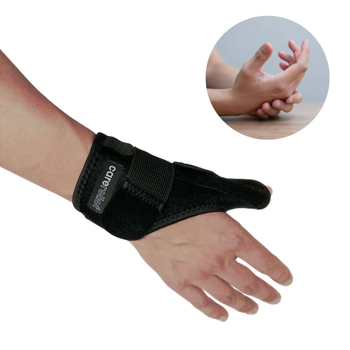Tommelfinger skinne giver beskyttelse, støtte og smertelindring til tommelfinger og håndled. Køb justerbar tommelfingerbandage online hos Carerelief med levering 1-2 hverdage.
