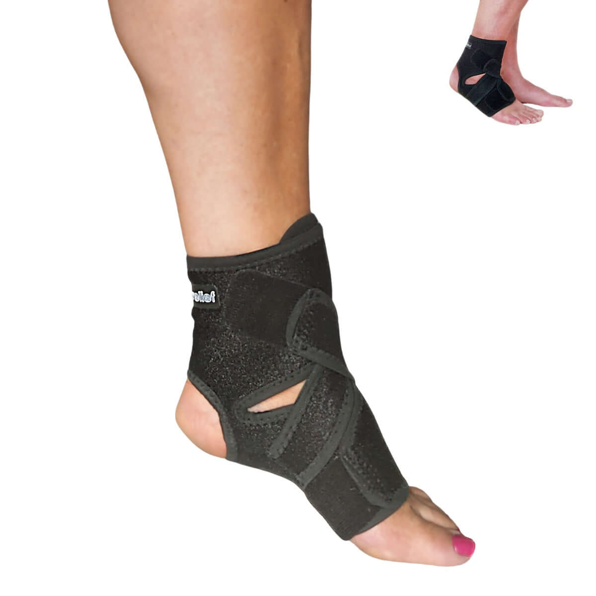 Ankelbind i neopren AN10 Train fra Carerelief giver effektiv støtte til ankel og fod ved løb, hop og spring og drejningsskift. Køb sports ankelstøtte med velcro på Carerelief.dk.