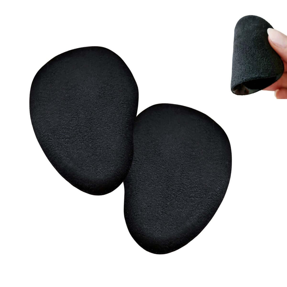 Forfodsindlæg i gel til sko, stilletter og høje hæle. Blødt gel indlæg med tekstil overside aflaster forfoden når du står, går og danser - 1 par.