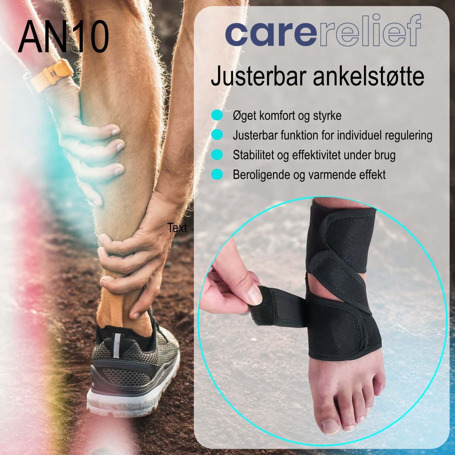 Juasterbart neopren ankelbind med velcro bånd giver stabililitet og støtte til ankel og fod. Køb sports ankelstøtte med optimal ankelbeskyttelse hos Carerelief.dk.