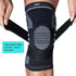 Elastisk knæbind med side-skinner og gel patella. Effektiv kompression og støtte til løberknæ, springerknæ,  ledbåndsskade, meniskskade. KN15 PRO fra Carerelief