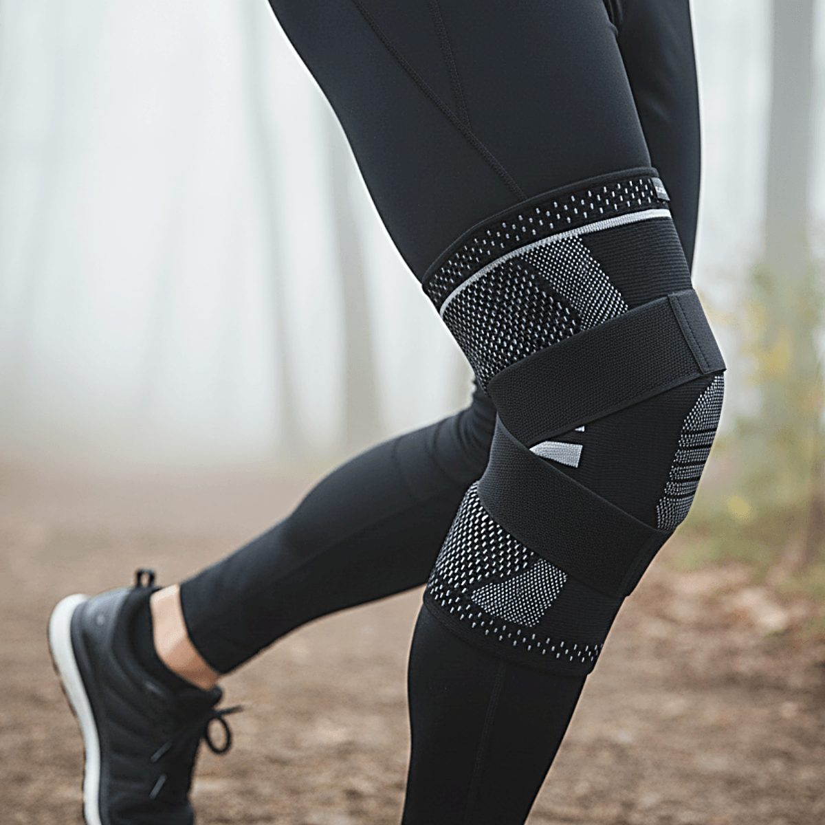 Støttende knæbind med patella til sport, løb og træning. Knæbandage med optimal støtte til knæet ved meniskskade, slidgigt, overbelastning og knæsmerter. KN15 PRO - Carerelief