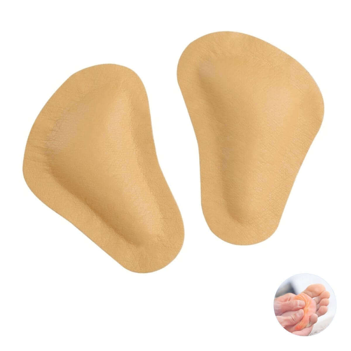 Forfodsindlæg i skind med latex skumpude - pelotte indlæg til nedsunken forfod - 1 par