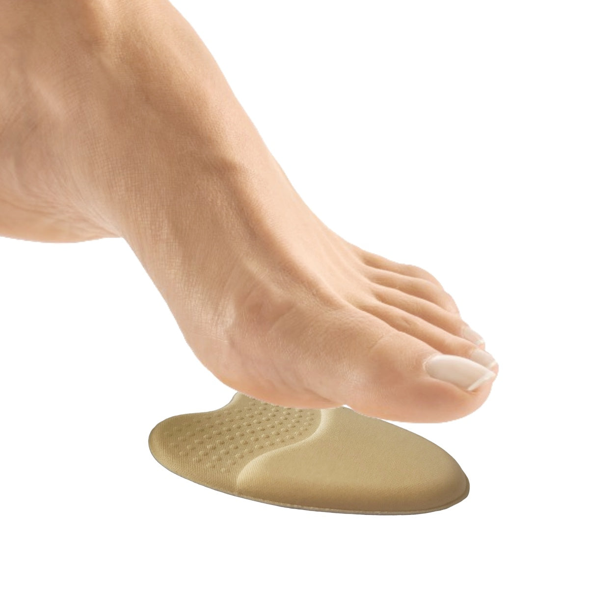 Forfodsindlæg med skum giver komfort med støtte og aflastning til forreste del af foden i sko, sandaler, høje hæle og stiletter - 1 par i beige.