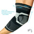 Størrelsesguide til valg af den korrekte albuebandage til tennisalbue. tennisalbue støtte til venstre albue og arm fås i S, M, L, XL.
