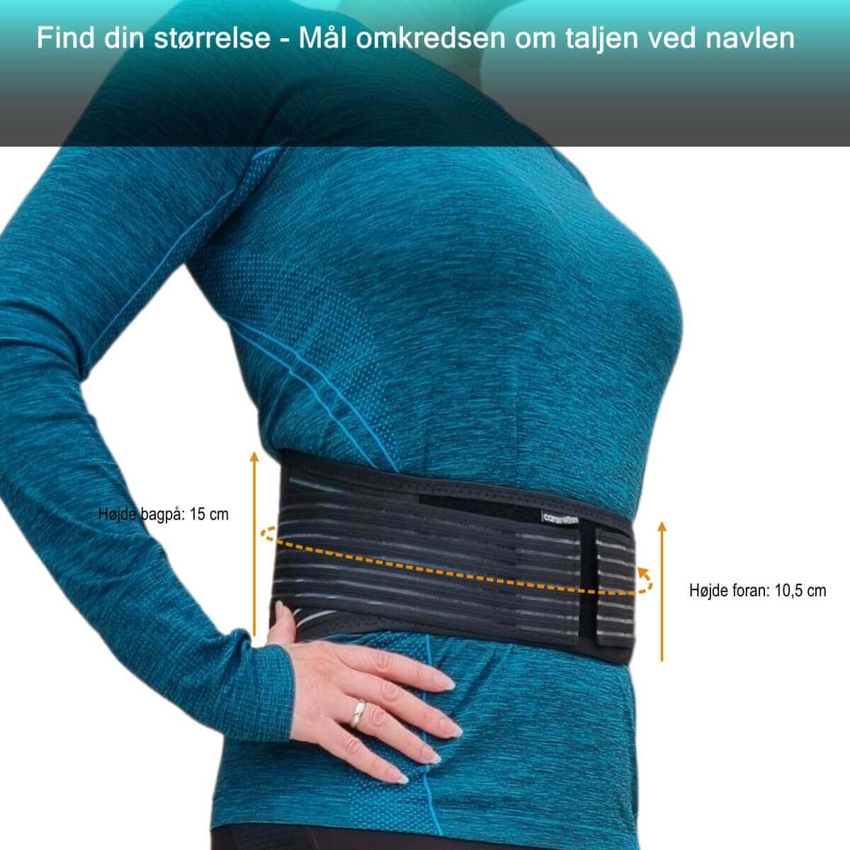 Justerbart lændebælte med velcro stropper til optimal pasform ved ømhed lb20 pro