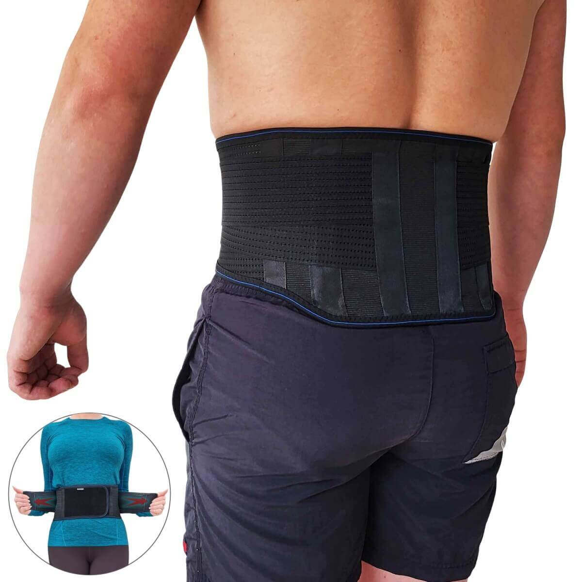 Lændebælte med skinner RS50 Flex - effektiv rygstøtte til lænderyggen hos mænd og kvinder 