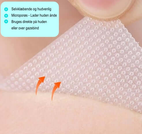 microporøs og transparent silkeplaster mod vabler på tæer, hæle og fingre 5m - TP10 Care
