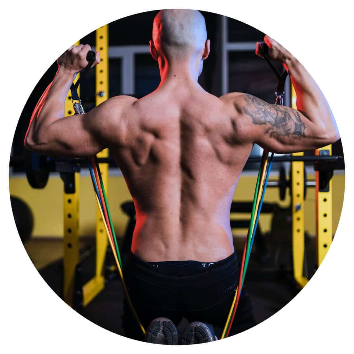 Resistance bands er perfekt til muskelopbygning og fedtforbrænding. Træning med fitness elastik gør kroppen stærk og tonet. Sættet indeholder 5 elastikker med håndtag. 1 sæt - lav pris