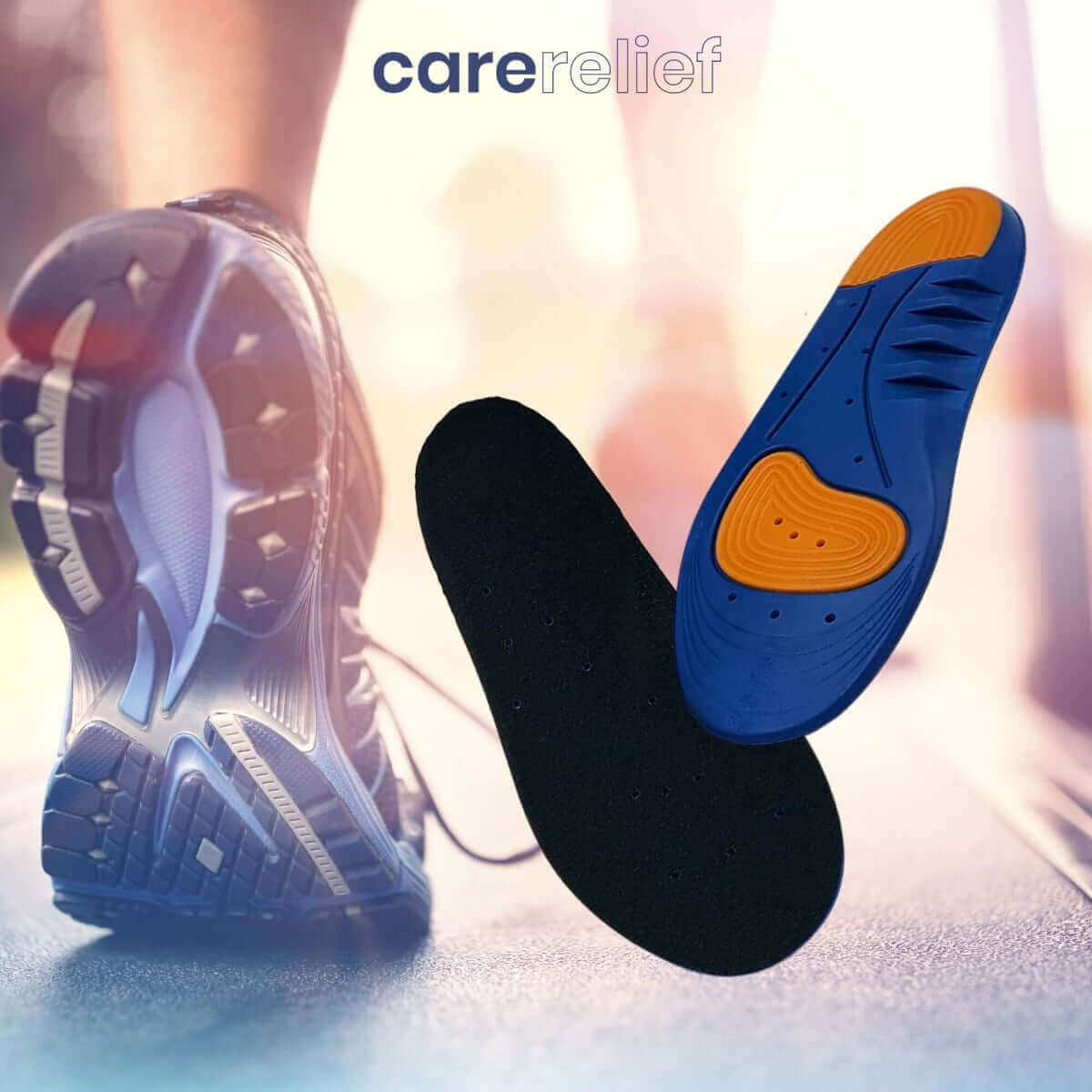 Stødabsorberende såler med gel og lav svangstøtte. Skoindlæg med gel til sport og hverdag FF47 Active.