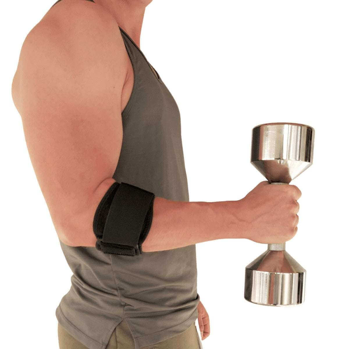 Tennis albuestrop black til støtte ved sport og træning - AB20 Epi