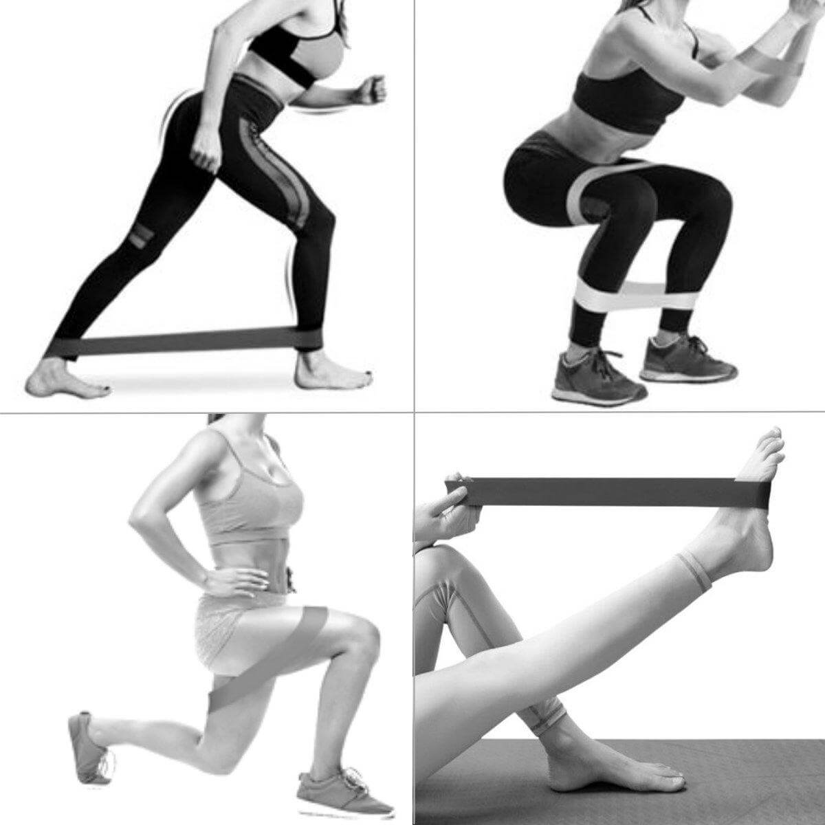 Træningselastikker 5-pack - Bedste kvalitet - 5 fitness-elastikker - Få tips til træning med elastik - Træn mave, baller og lår med resistance bands - Perfekte til fitness, yoga og pilates. 1 sæt - Billig pris