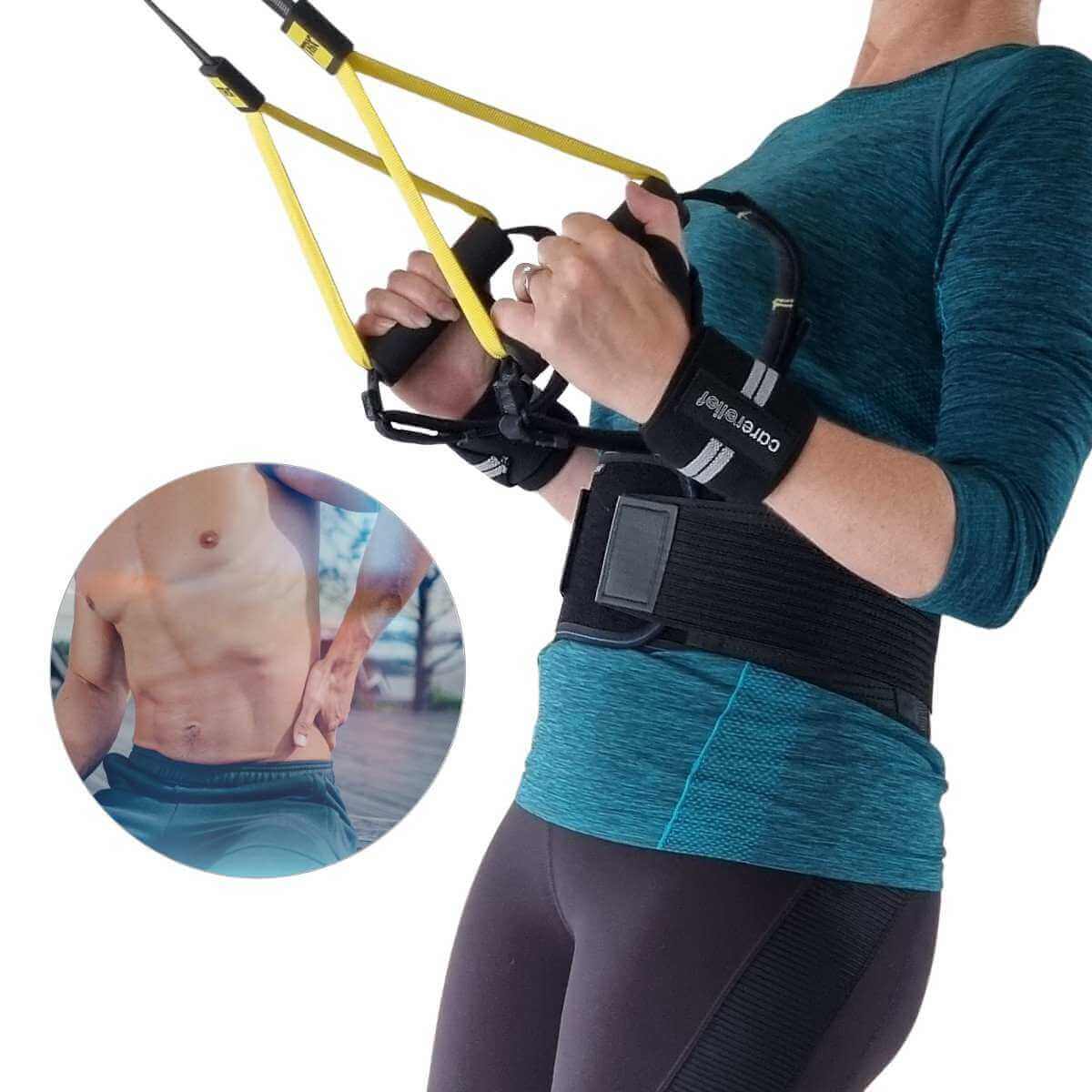 Lændebælte RS50 Flex med skinner støttebælte med lændestøtte til sport, løb, træning og fitness